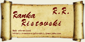 Ranka Ristovski vizit kartica